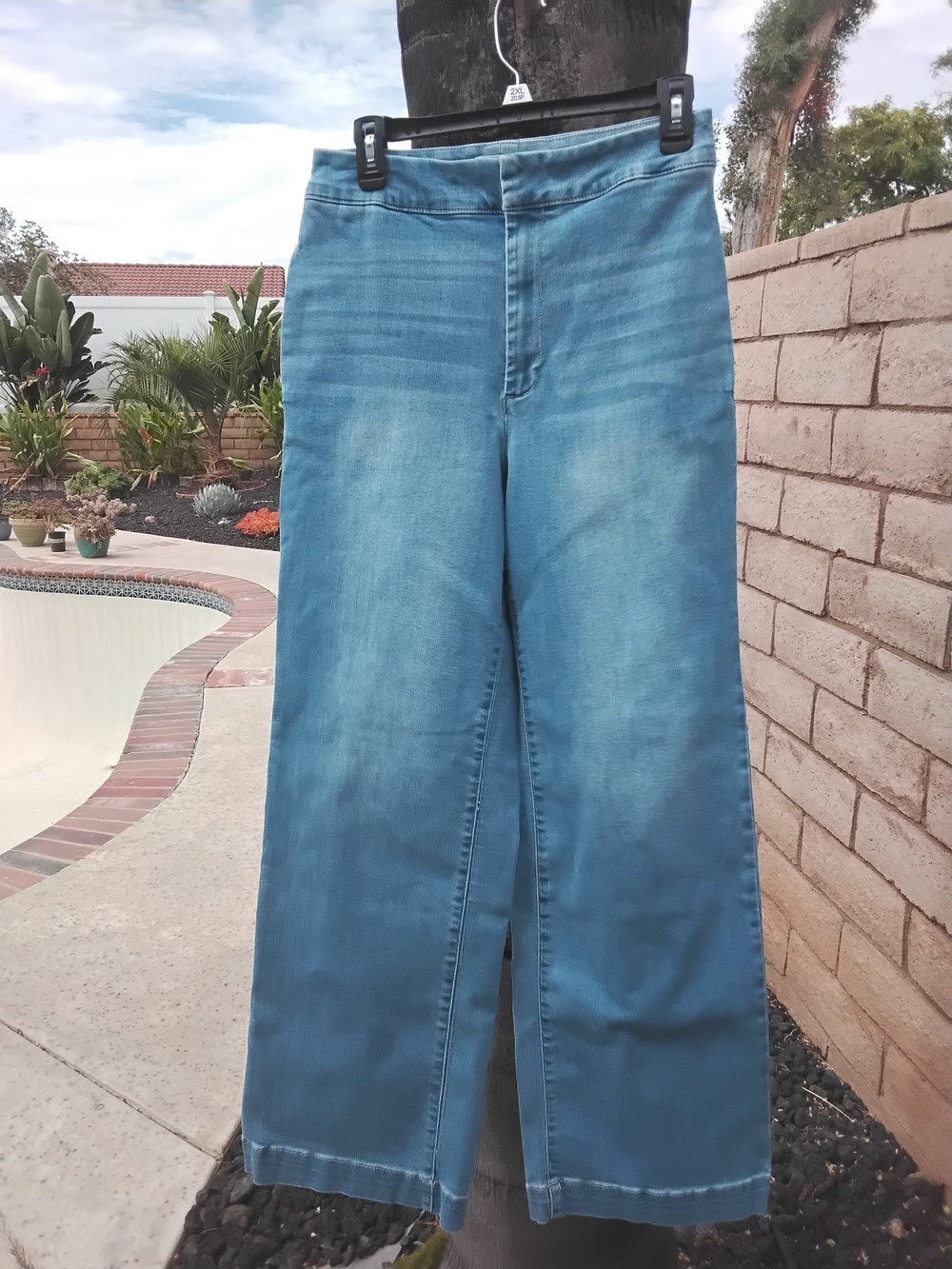 Oat New York Light Blue Wide-Leg High-Rise Jeans